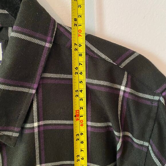 Dixxon Flannel Company Defcon Powersports Men 2X Black Purple Button Down Shirt - Picture 8 of 10